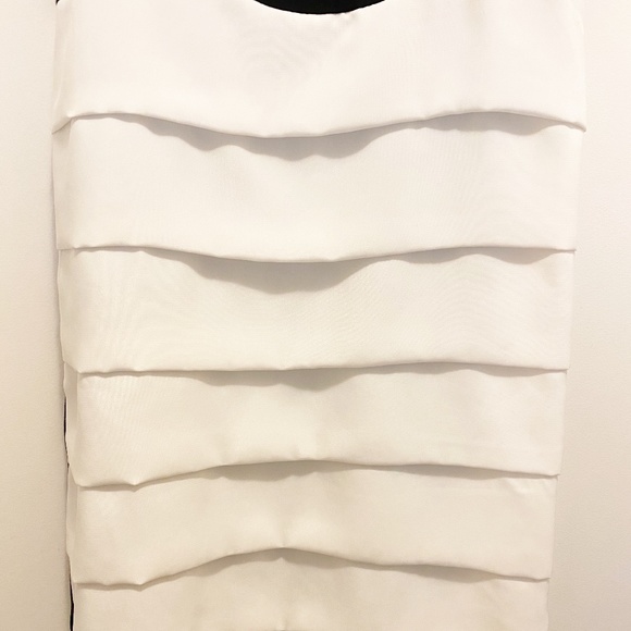 NWT Zara -Multi Flap Tank Mini Dress Black White S - Picture 2 of 7